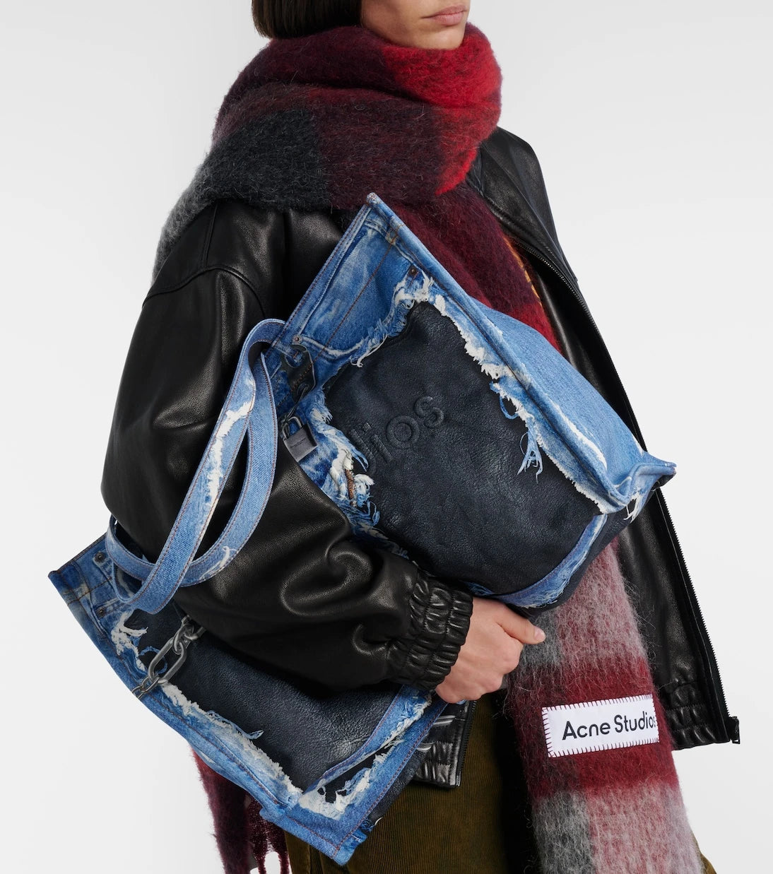 Acne Studios - Trompe-l'oeil denim tote bag