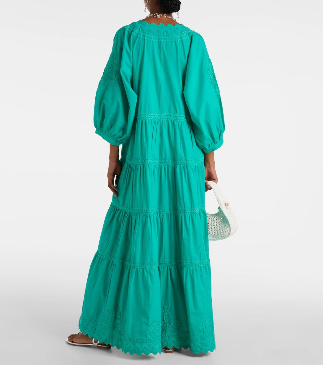 Juliet Dunn - Tiered cotton poplin maxi dress