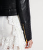 Balmain Black Leather Biker Jacket