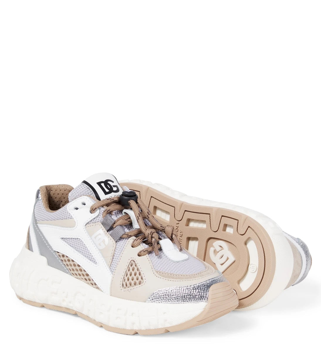 Dolce&Gabbana Kids - DG leather-trimmed sneakers