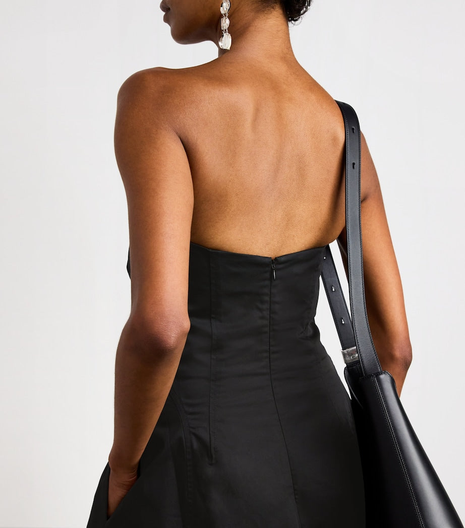 St. Agni Black Organic Cotton-Blend Strapless Maxi Dress