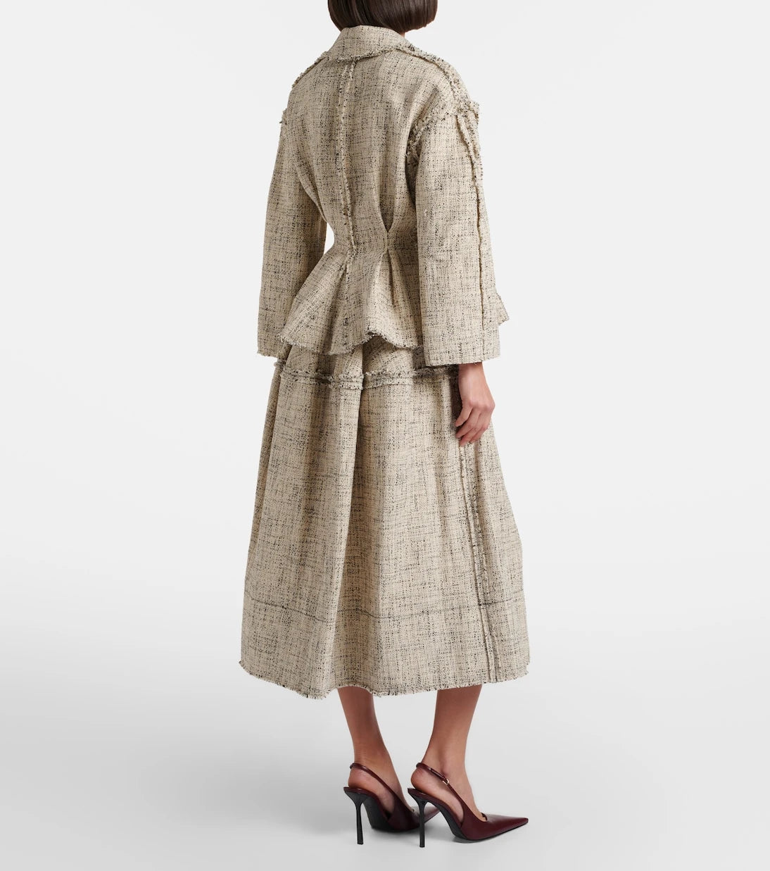 Erdem - Cotton-blend tweed midi skirt