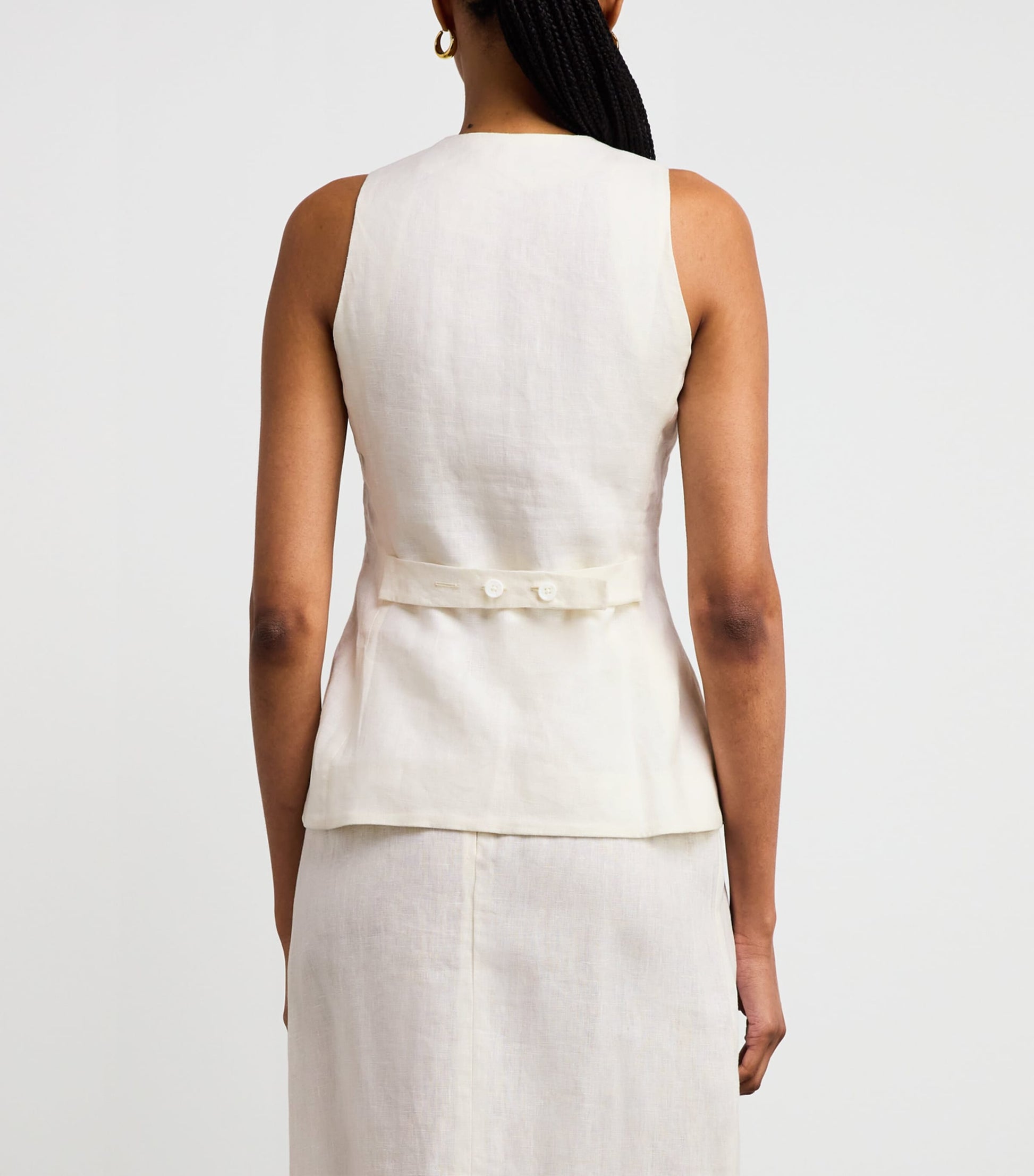 Faithfull the Brand White Linen Seema Top