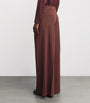 Max Mara Red Wool Jersey Palazzo Trousers