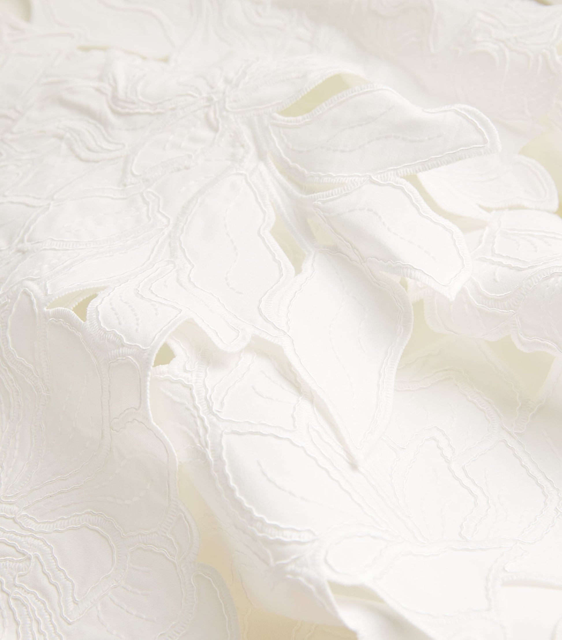 Embroidered Floral Strapless Midi Dress