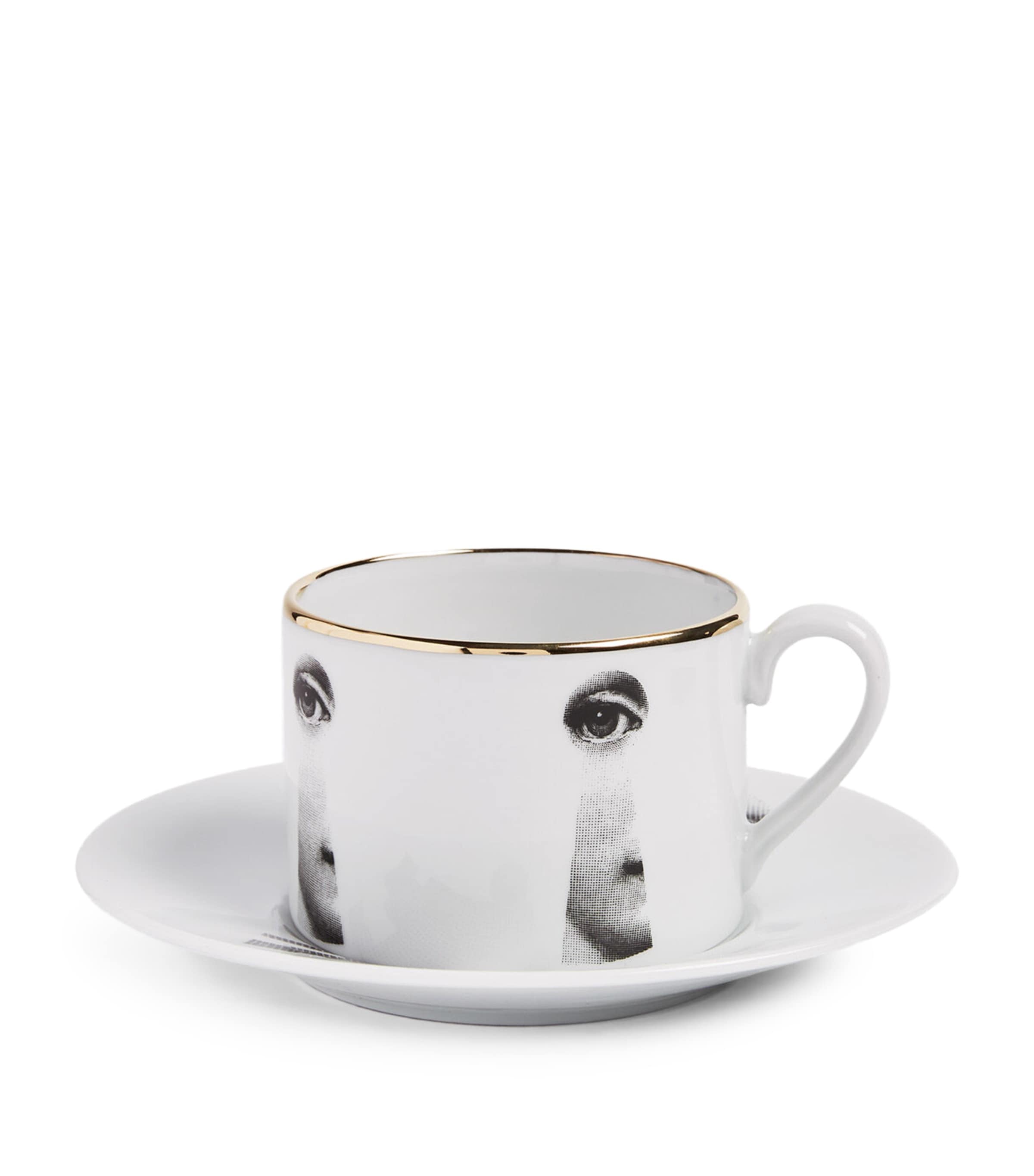 Fornasetti Tema e Variazioni Teacup and Saucer
