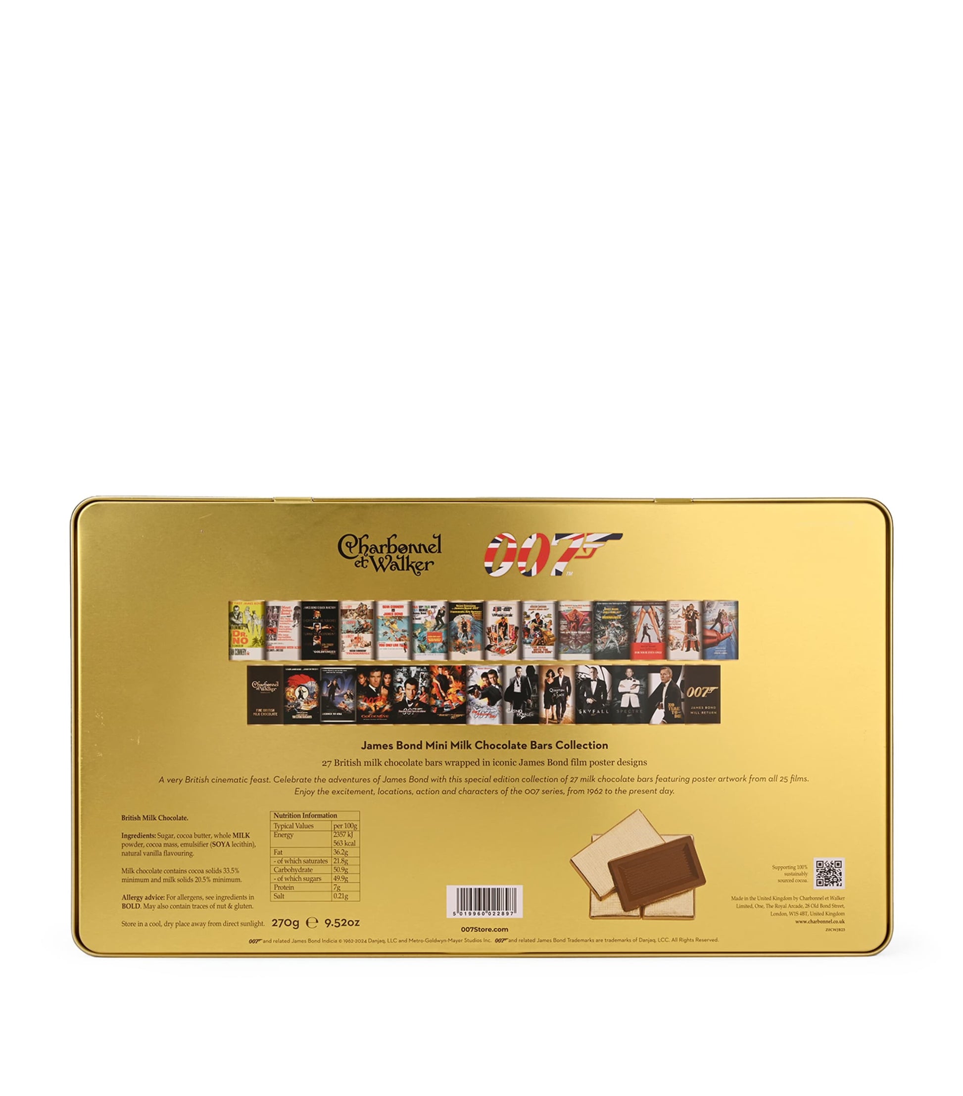 Charbonnel et Walker James Bond Mini Chocolate Bar Selection (270g)