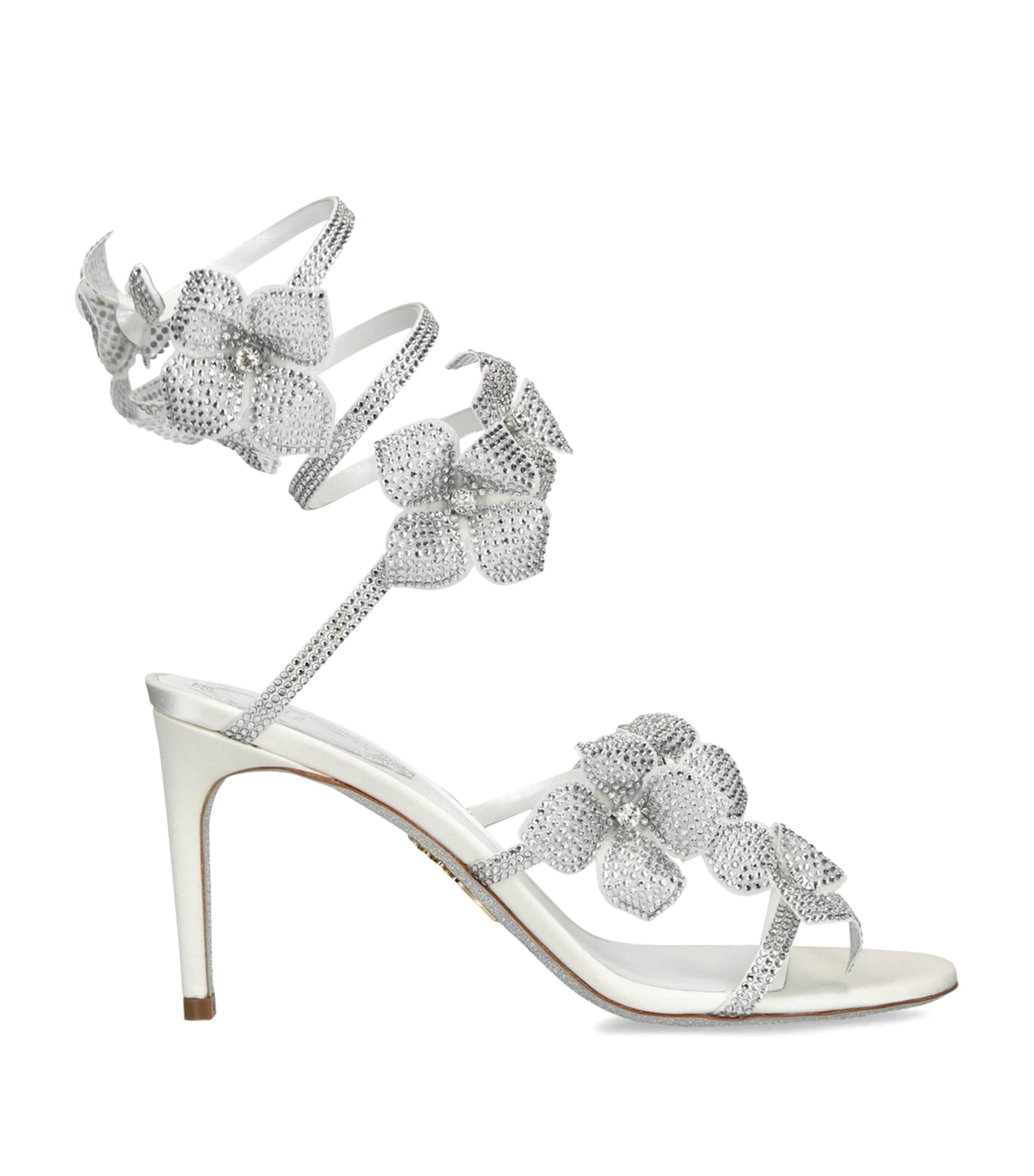 White Embellished Floriane Sandals 80