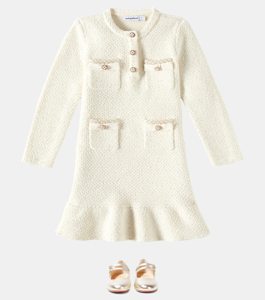Self-Portrait Kids - Sequined knitted dress