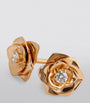 Piaget Rose Gold and Diamond Rose Earrings