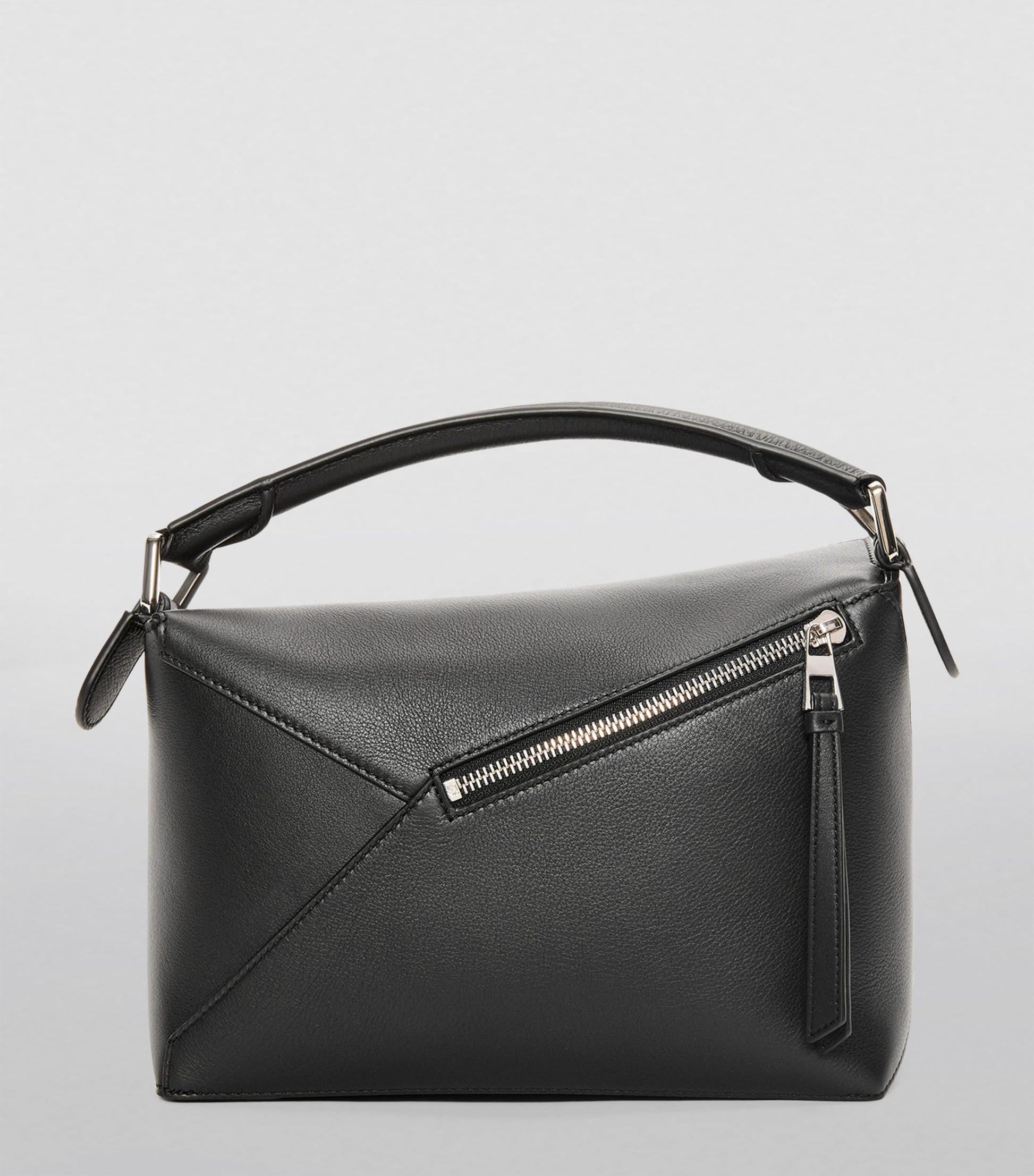 LOEWE Black Small Leather Puzzle Edge Top-Handle Bag