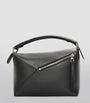 LOEWE Black Small Leather Puzzle Edge Top-Handle Bag