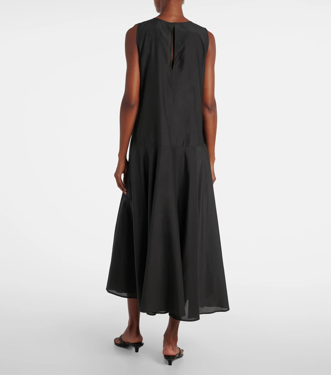 Asceno - Rita gathered cotton and silk midi dress