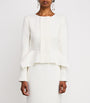 Roland Mouret White Crepe Peplum Jacket