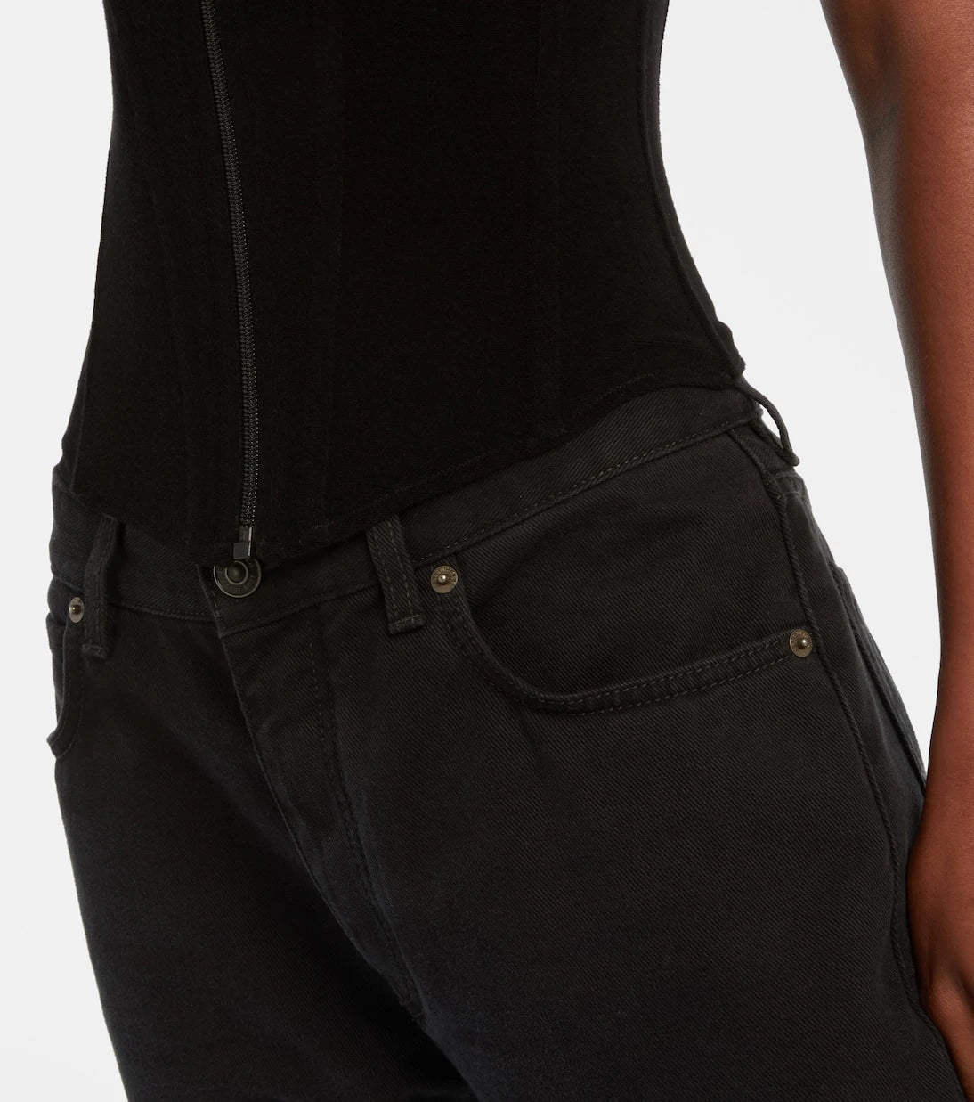 Balenciaga - Cotton-blend velvet corset top