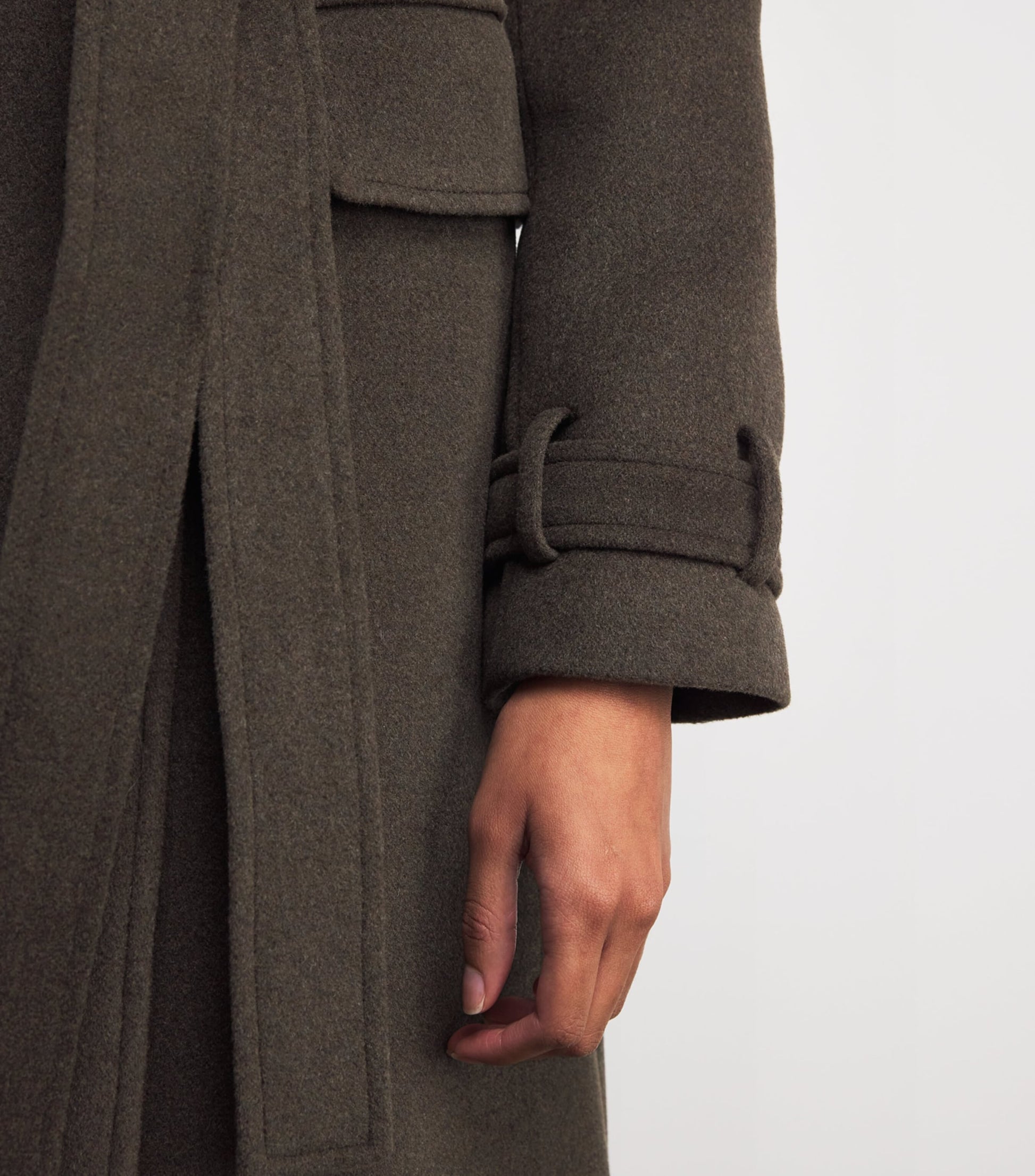 Claudie Pierlot Green Wool-Blend Double-Breasted Coat