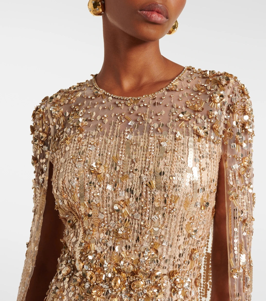 Jenny Packham - Ruby caped sequined gown