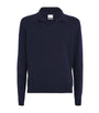 Navy Cashmere Polo Sweater
