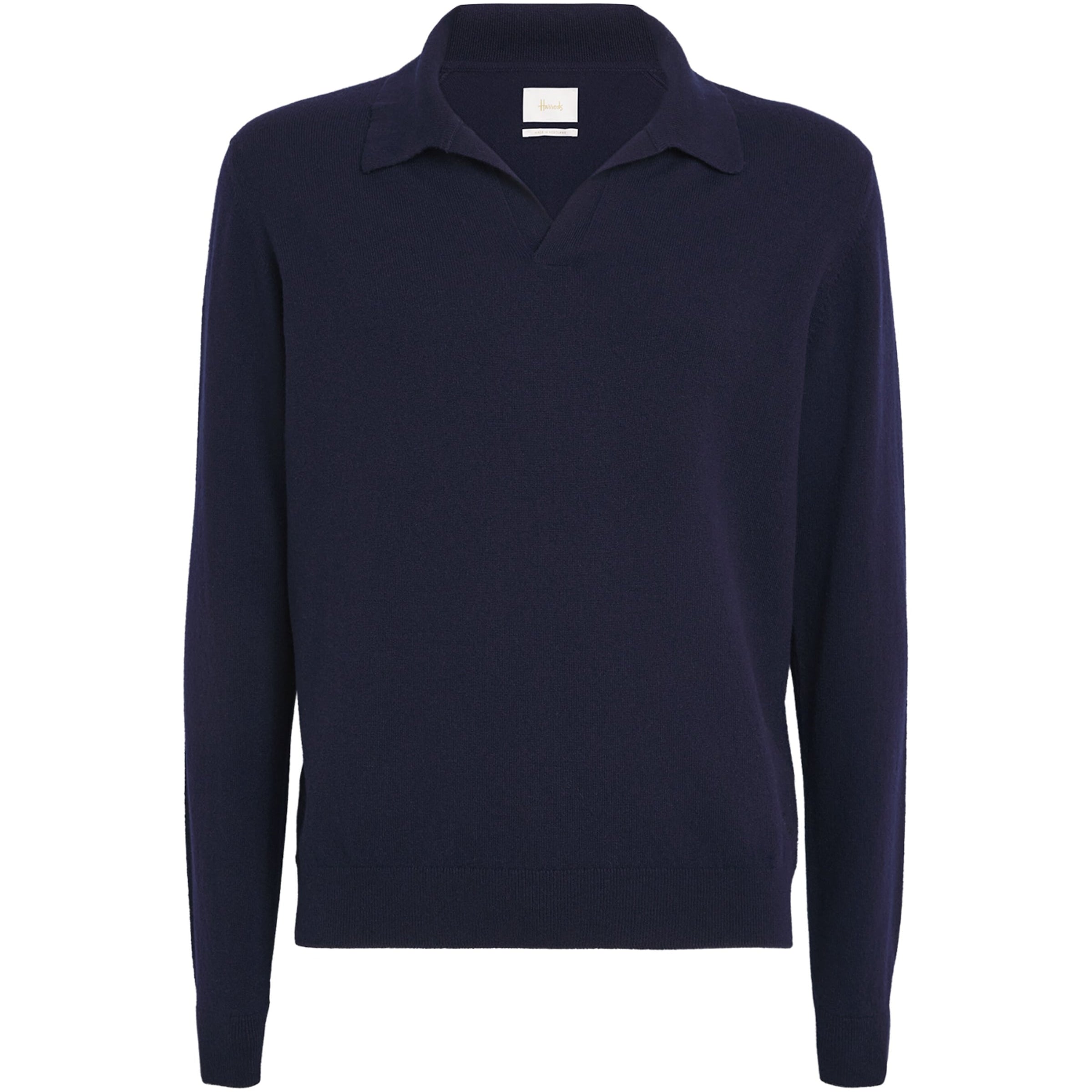 Navy Cashmere Polo Sweater