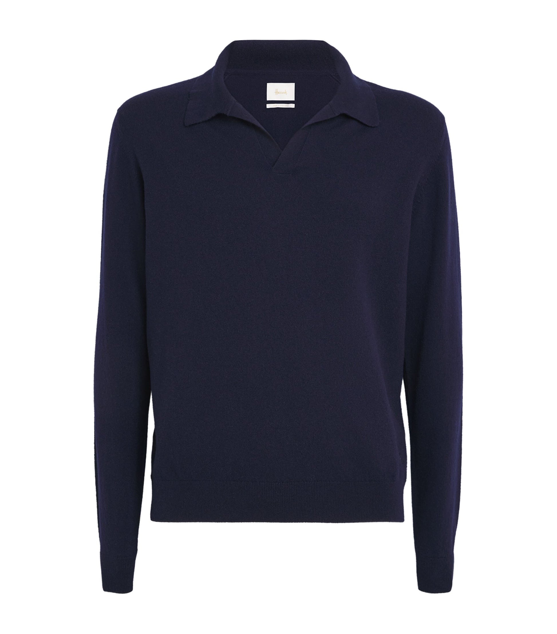 Navy Cashmere Polo Sweater