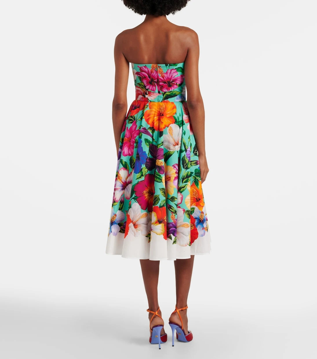 Dolce&Gabbana - Floral cotton bustier dress