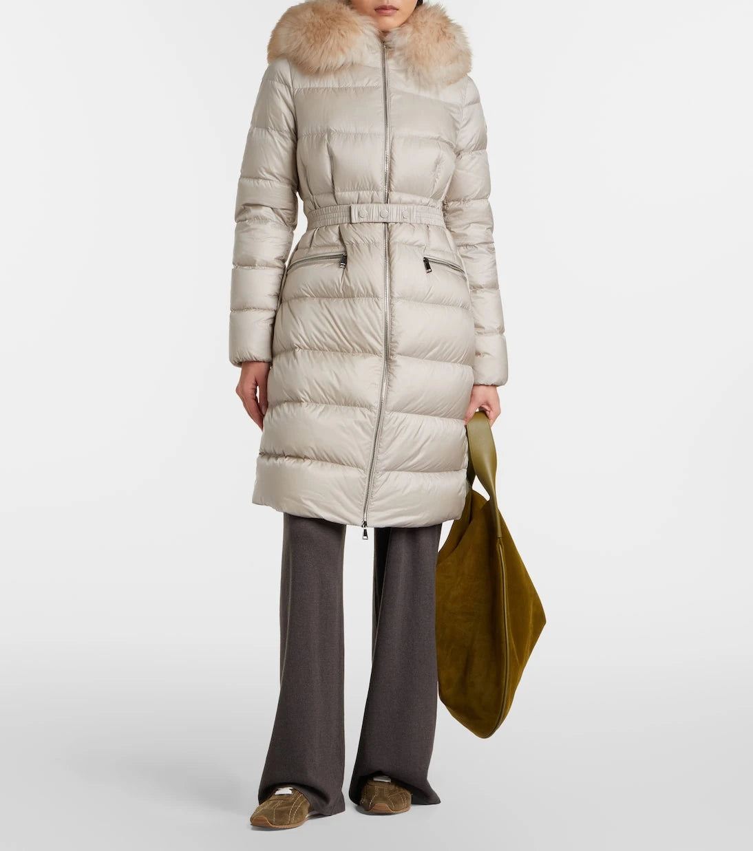 Moncler - Boedic shearling-trimmed down coat