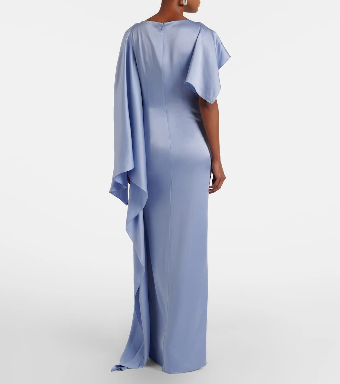 Erdem - Embellished caped satin cady gown