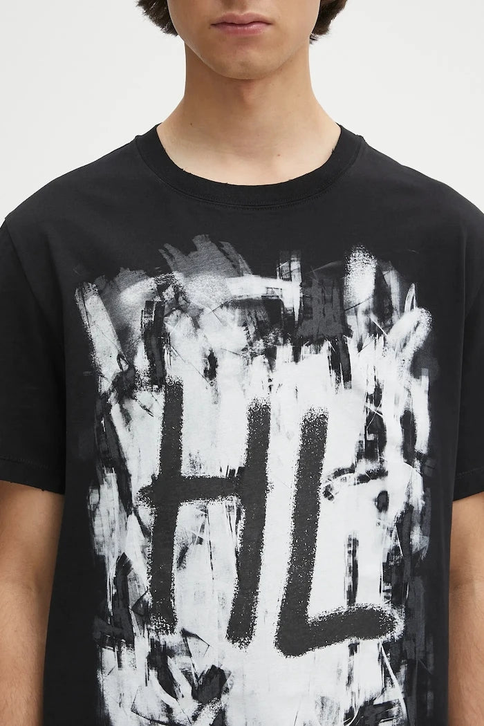 Памучна тениска Helmut Lang SCRIBBLE.T4.MAL.LT.