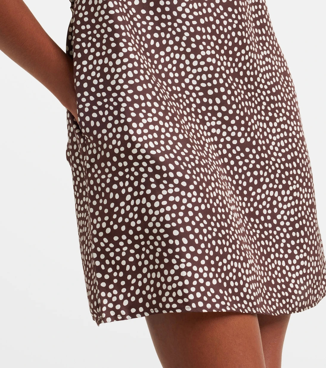 Asceno - Sintra polka-dot silk twill minidress