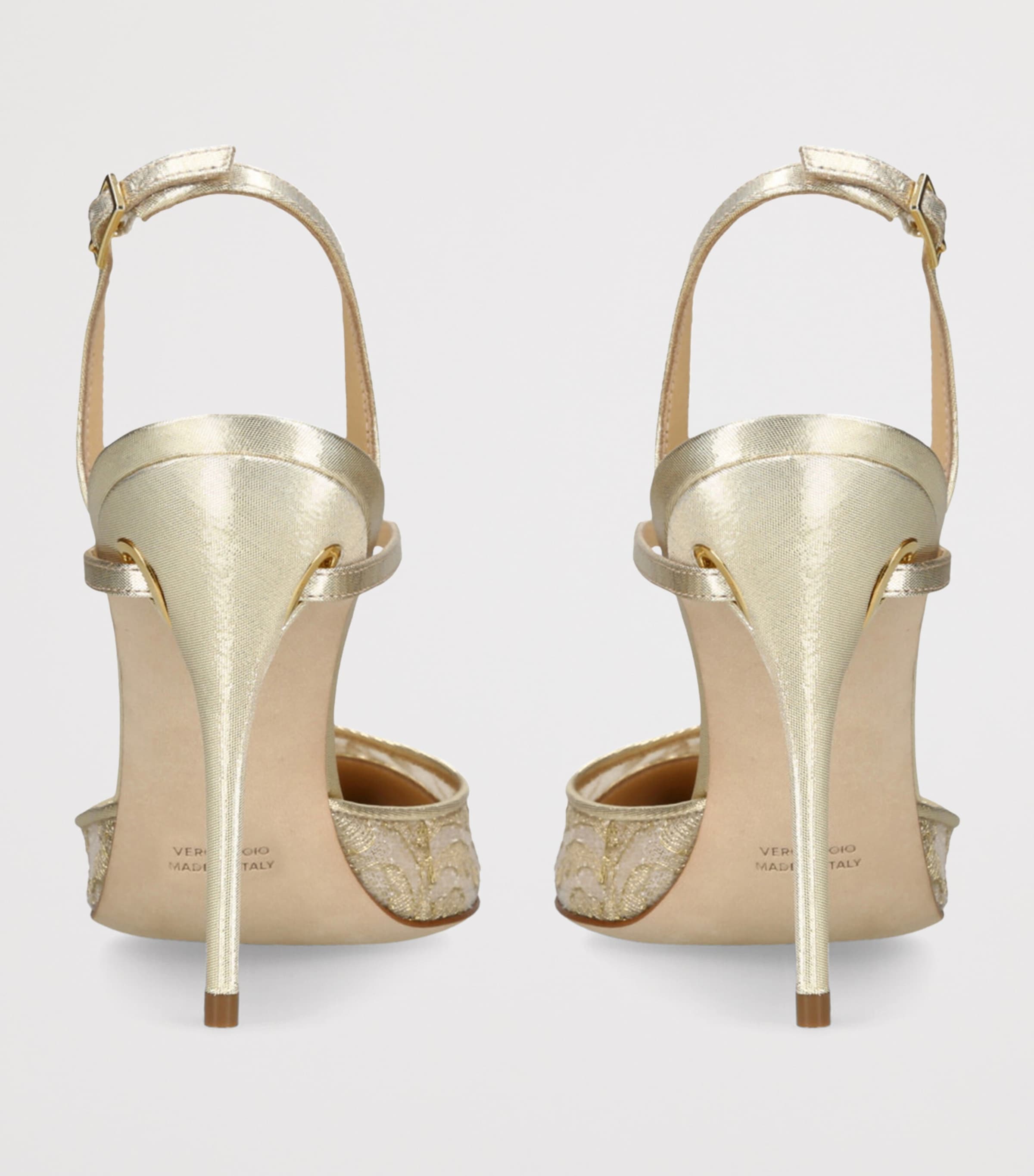 Jennifer Chamandi Lace Vittorio Slingback Heels 105