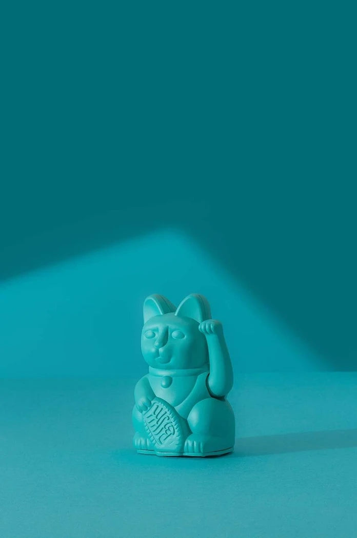 Donkey Lucky Cat Mini Dekorasyonu - Turkuaz
