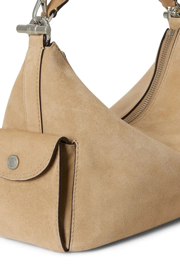 Lauren Ralph Lauren kadın süet hobo çanta