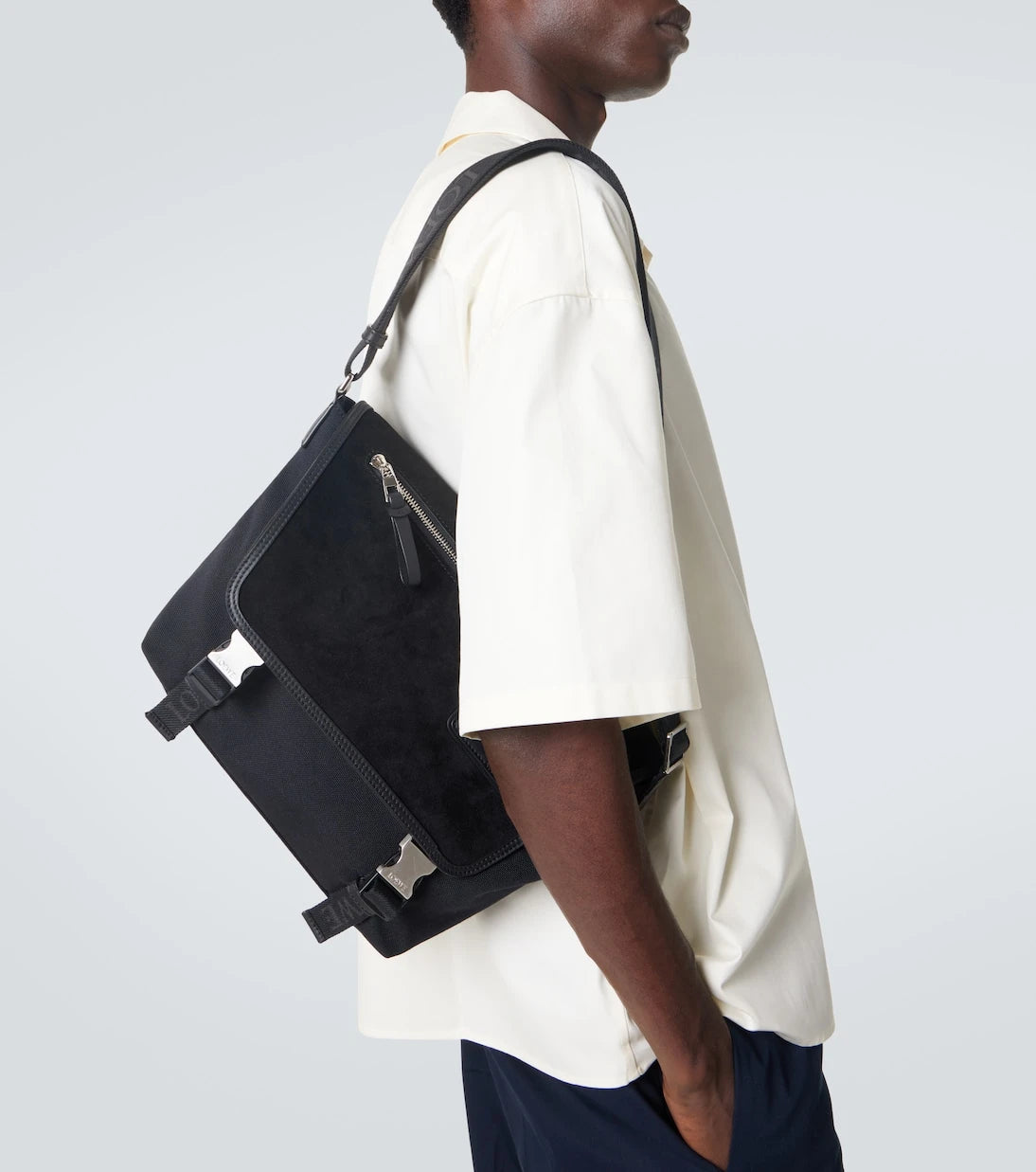 Loewe - Flex Medium canvas and suede messenger bag