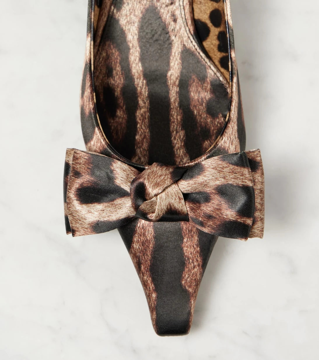 Dolce&Gabbana - Leo 30 printed satin slingback pumps