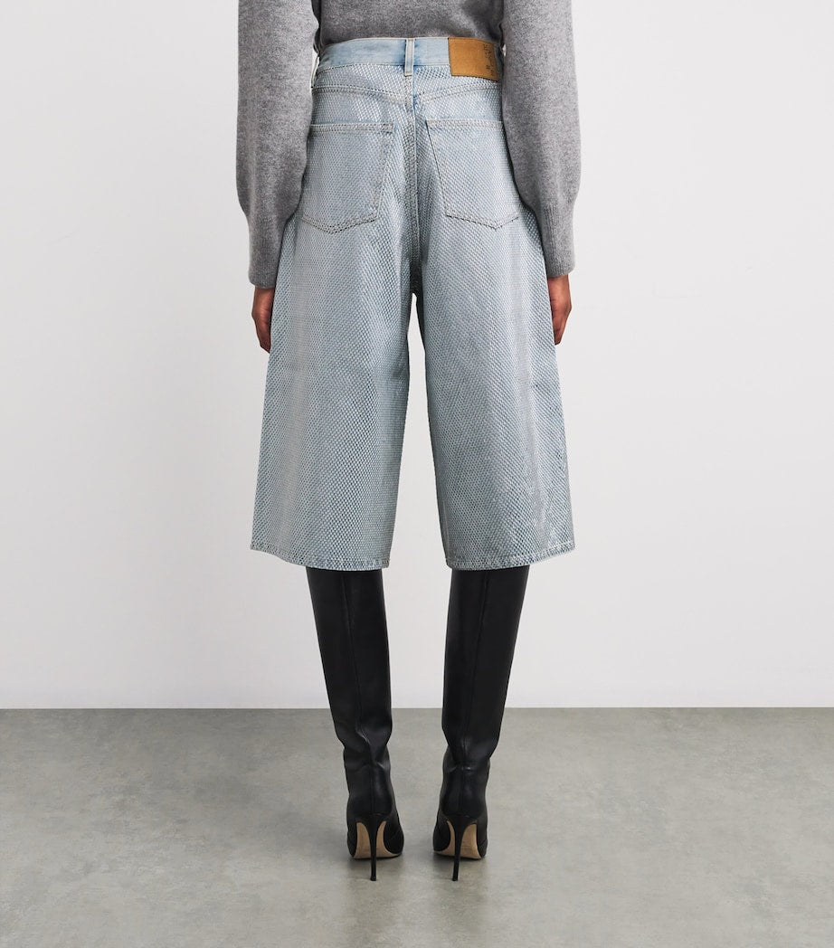 Haikure Blue Denim Stapled Belle Shorts