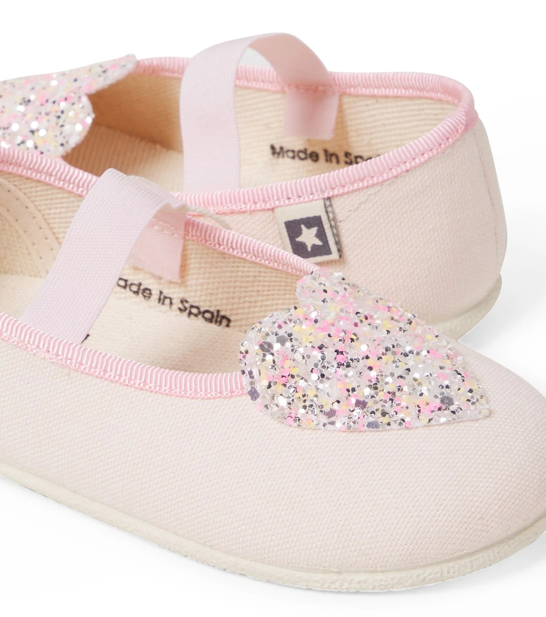 Bonton - Sarra glitter canvas Mary Jane flats