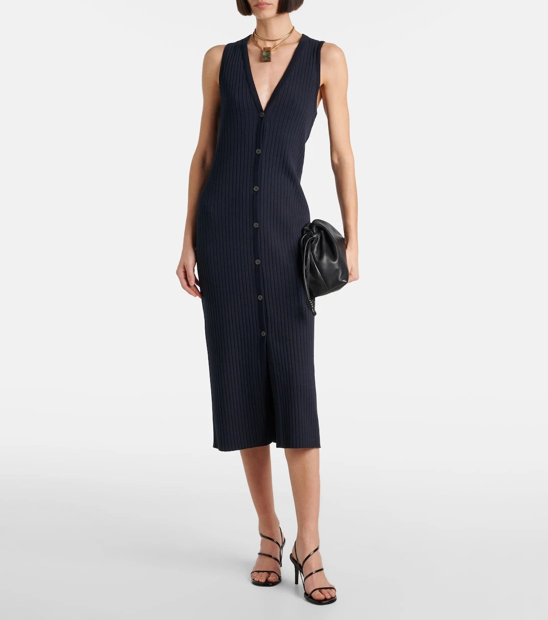 Vince - Ribbed-knit midi dress