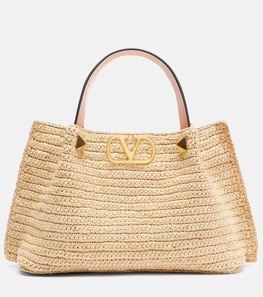 Valentino Garavani - VLogo Small raffia tote bag