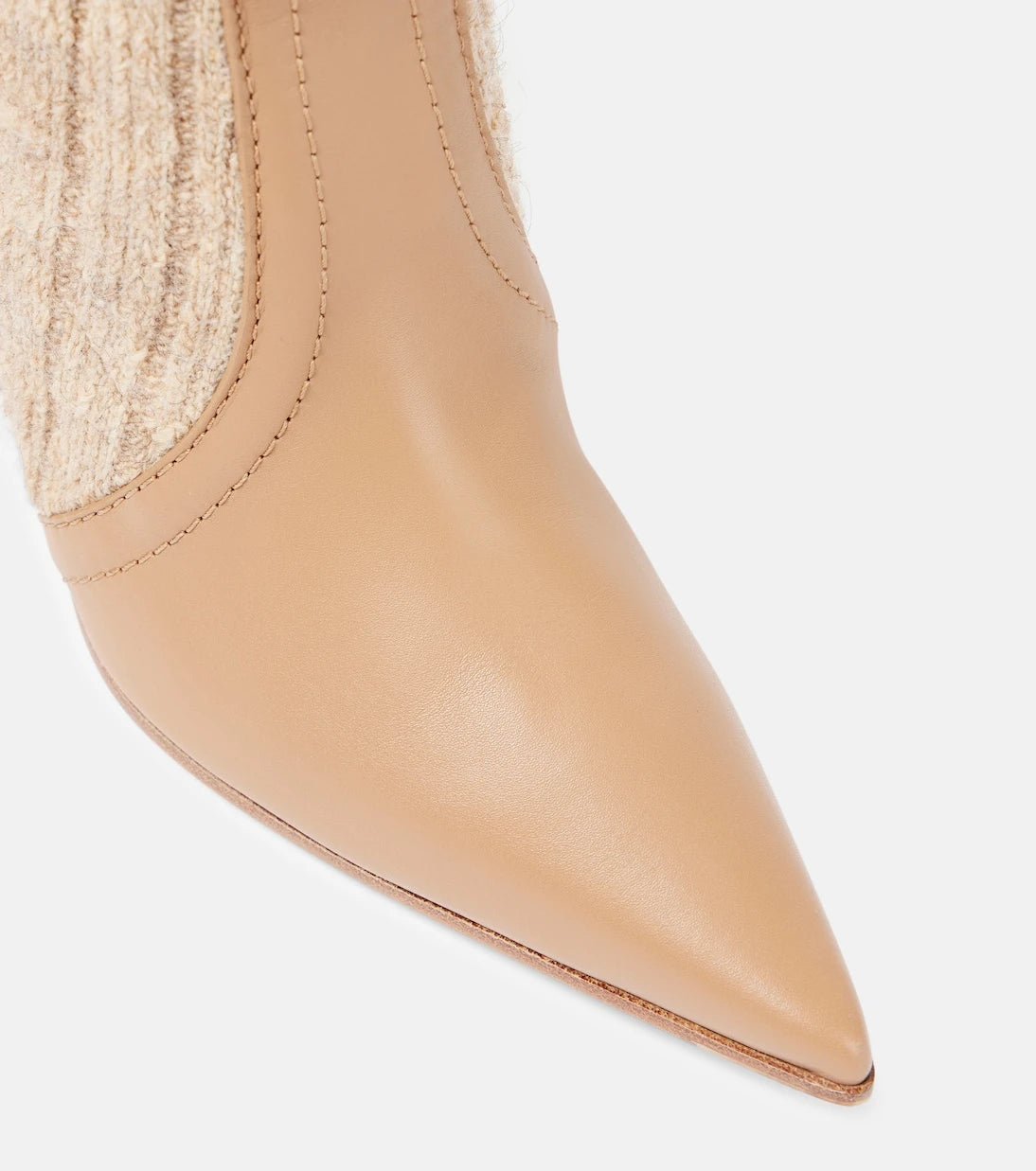 Gianvito Rossi - Leather-trimmed knee-high boots