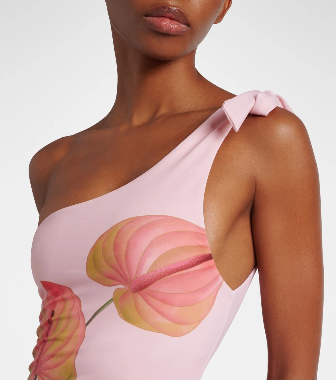Farm Rio - Anturium one-shoulder swimsuit