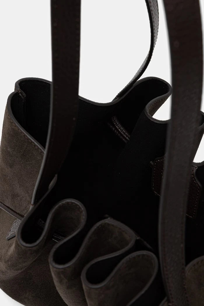 Yuzefi kadın süet hobo çanta SCALLOP SHOULDER