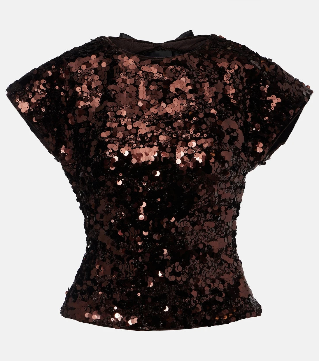 Ganni - Bow-detail sequined open-back top