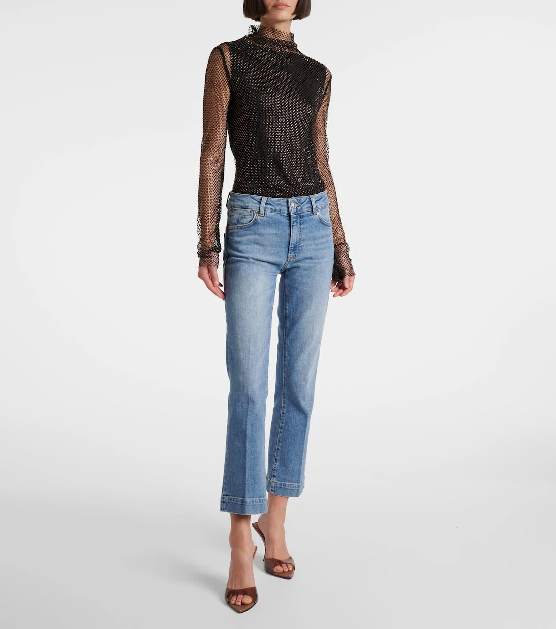Sportmax - Schermo low-rise cropped bootcut jeans
