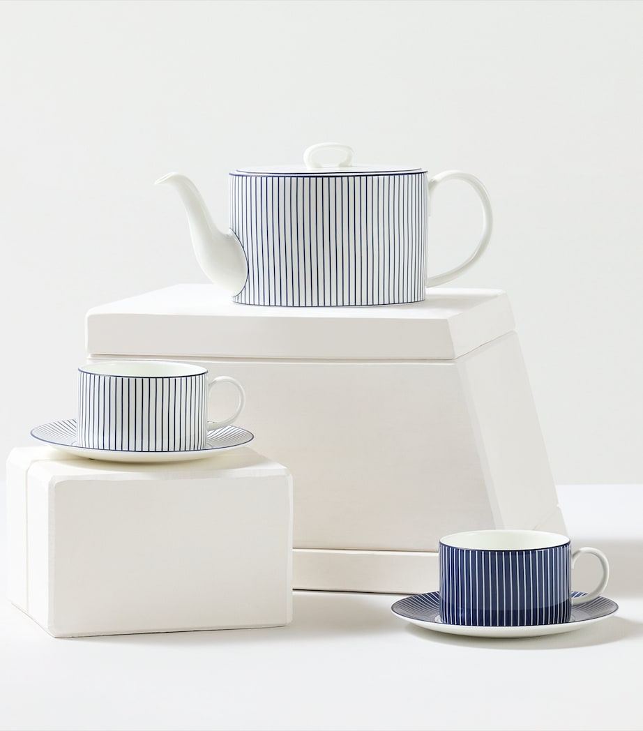 Pinstripe Teacup and Saucer