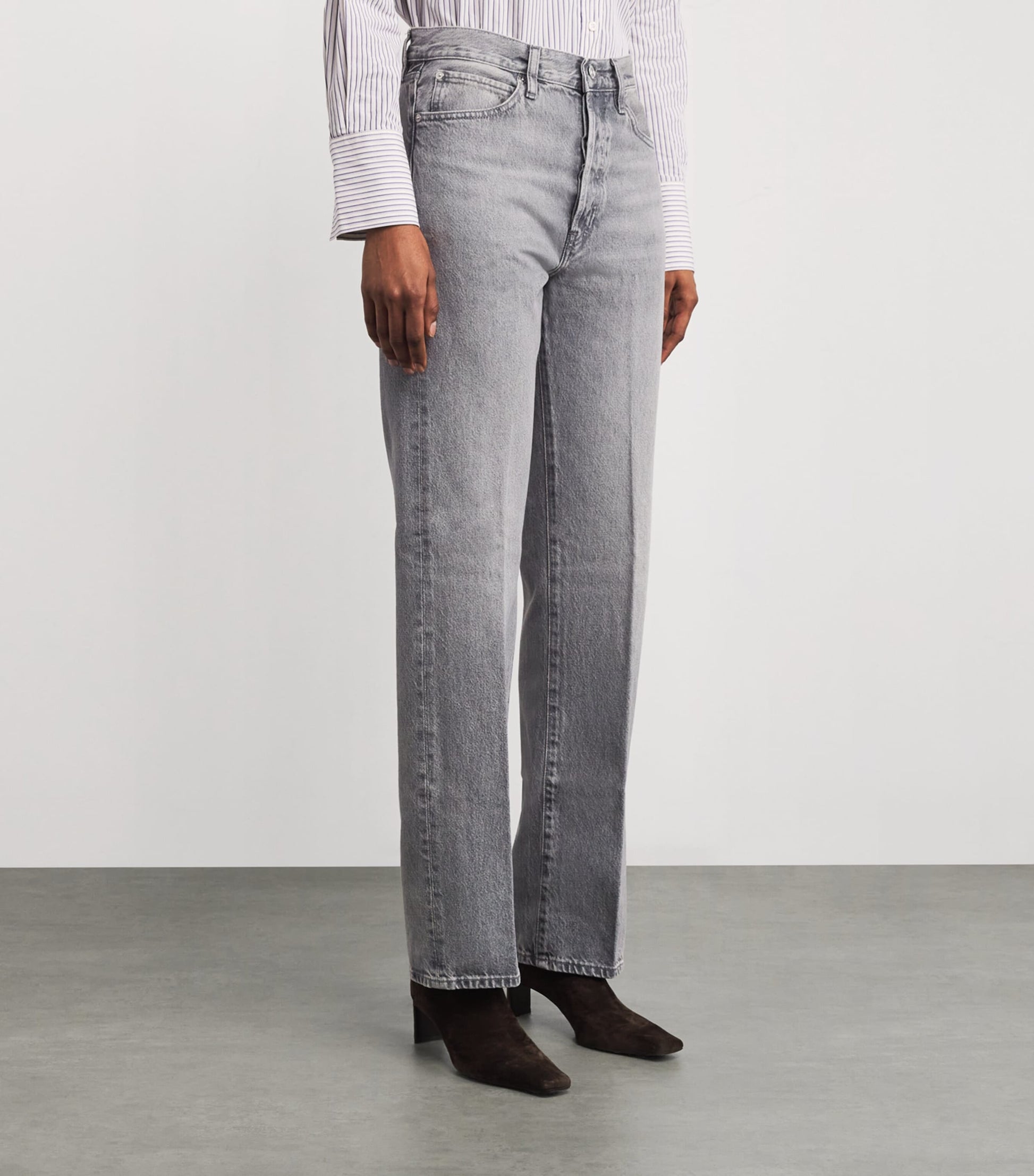 FRAME Grey The Vertical Straight Jeans