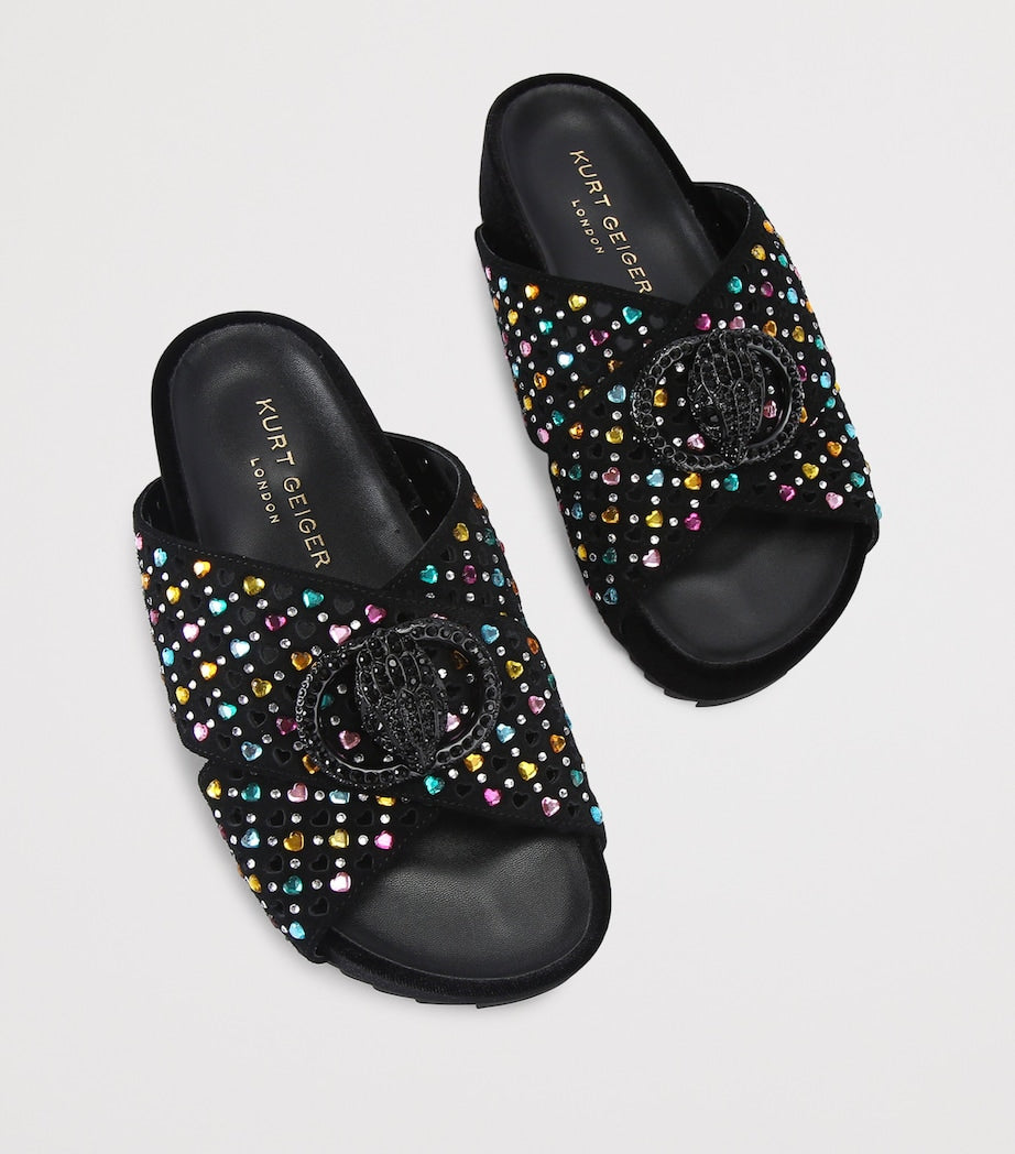 Kurt Geiger London Suede Chelsea Cross-Strap Slides