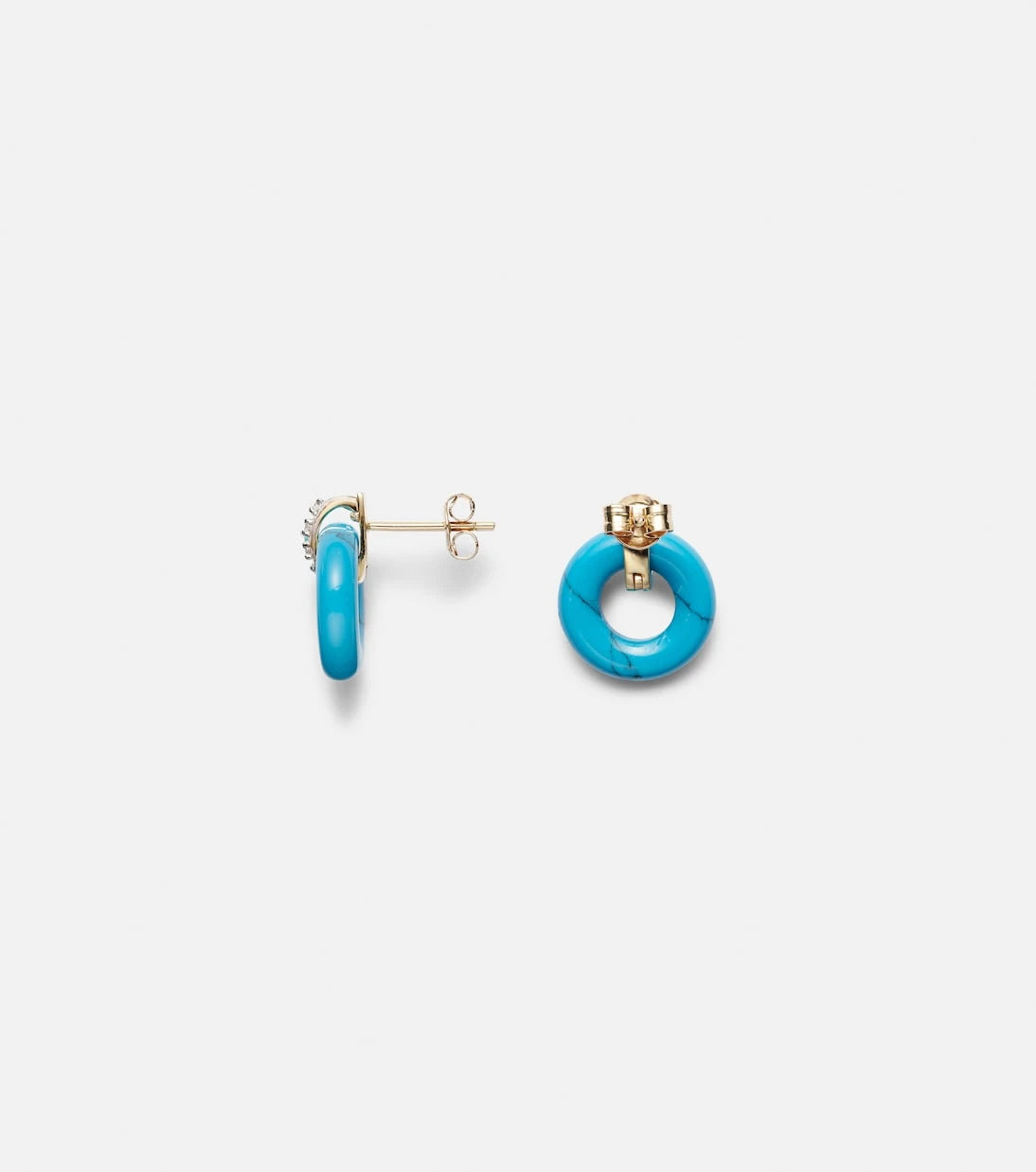 Mateo - 14kt gold earrings with turquoise and diamonds