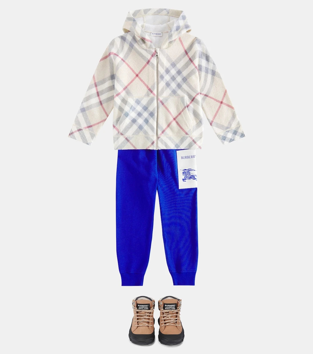 Burberry Kids - هودي صوف كاروهات بربري