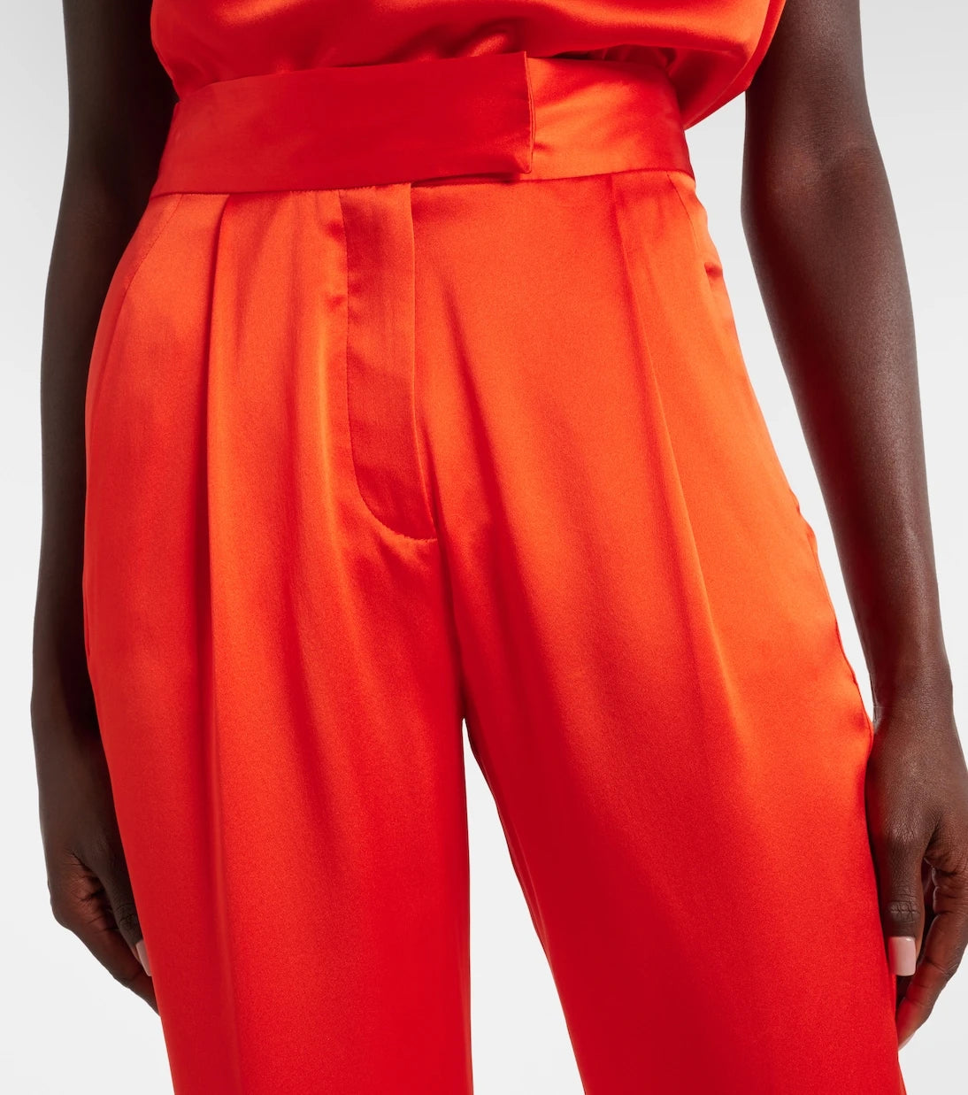 The Sei - High-rise silk satin wide-leg pants