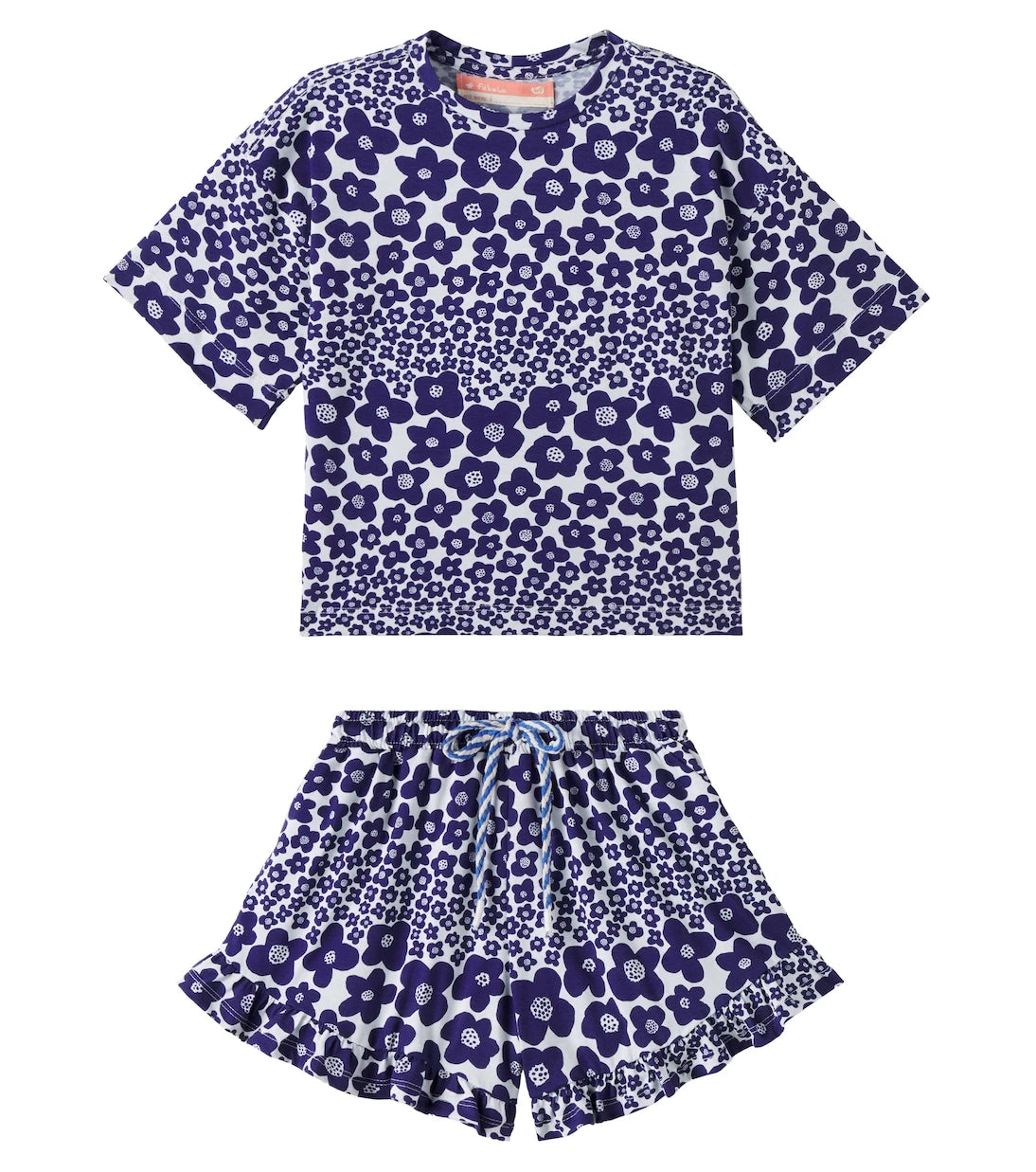 Fábula - Flor Bela cotton T-shirt and shorts set